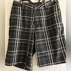 O'Neill Mens Black Plaid Shorts Size 36 Surf - Skate -  Stretch Walk Fit